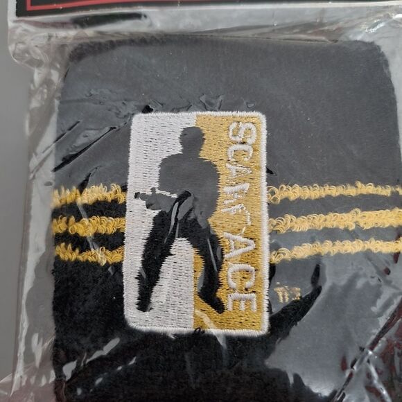 Mens Scarface Movie Comes with 2 Wrist Sweat Band .Vintage 2003 Yellow/Black NWT - Picture 3 of 4